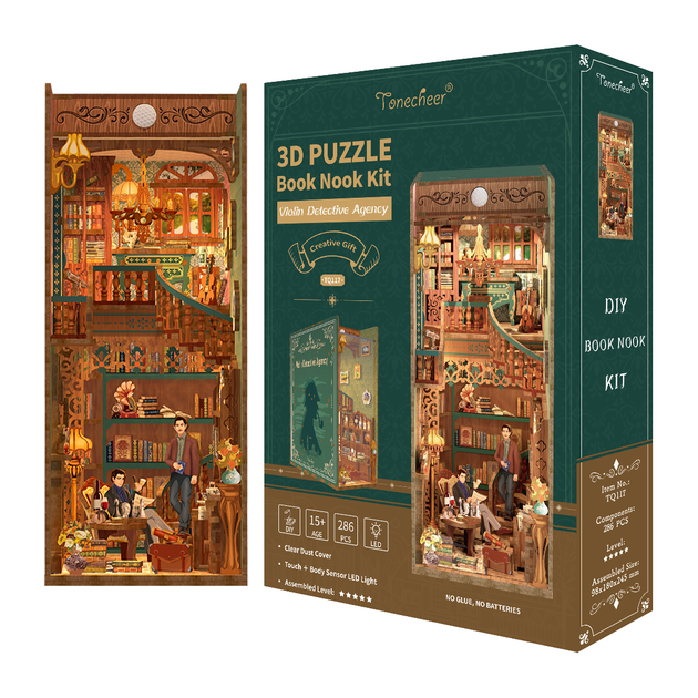 Збірна модель Tonecheer 3D Led Book Violin Detective Agency TQ117 (6971683351175) - изображение 6