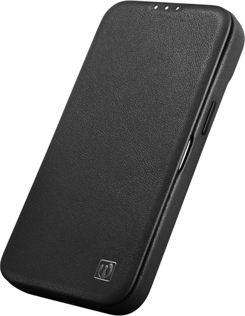 Etui z klapką iCarer Curved Edge Real Cowhide Premium Leather Folio Case do Apple iPhone 14 Plus Black (WMI14220715-BK) - obraz 6