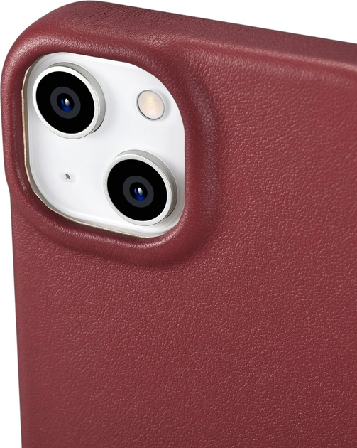 Чохол-книжка iCarer Curved Edge Real Cowhide Premium Leather Folio Case для Apple iPhone 14 Plus Red (WMI14220715-RD) - зображення 9