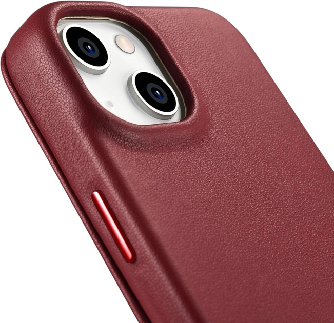 Чохол-книжка iCarer Curved Edge Real Cowhide Premium Leather Folio Case для Apple iPhone 14 Plus Red (WMI14220715-RD) - зображення 11