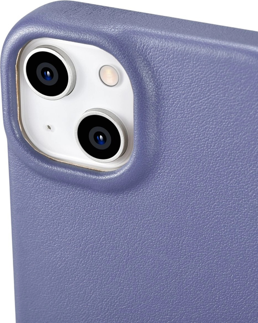 Etui z klapką iCarer Curved Edge Real Cowhide Premium Leather Folio Case do Apple iPhone 14 Plus Light Purple (WMI14220715-LP) - obraz 9