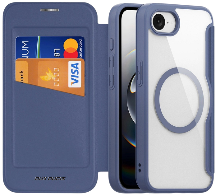 Etui z klapką Dux Ducis Skin X Pro MagSafe do Apple iPhone 16e Blue (6971824158595) - obraz 2