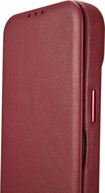 Чохол-книжка iCarer Curved Edge Oil Wax Real Leather Folio Case для Apple iPhone 14 Pro Max Red (WMI14220716-RD) - зображення 10