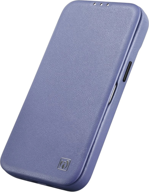 Etui z klapką iCarer Curved Edge Oil Wax Real Leather Folio Case do Apple iPhone 14 Pro Max Light Purple (WMI14220716-LP) - obraz 6