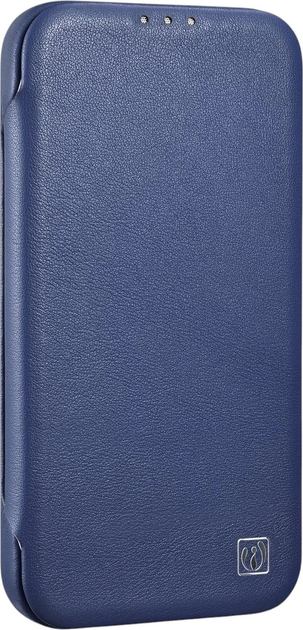 Etui z klapką iCarer Curved Edge Oil Wax Real Leather Folio Case do Apple iPhone 14 Pro Max Blue (WMI14220716-BU) - obraz 4