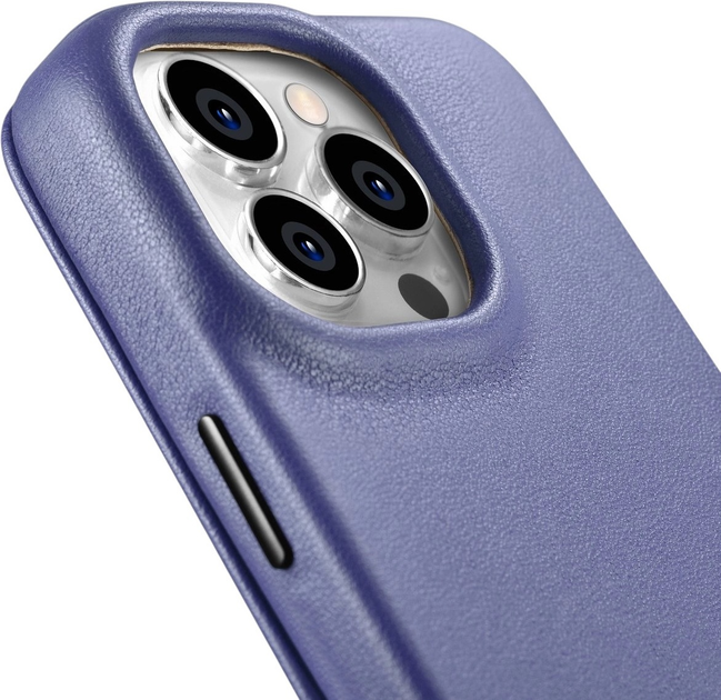 Etui z klapką iCarer Curved Edge Real Cowhide Premium Leather Folio Case do Apple iPhone 14 Pro Light Purple (WMI14220714-LP) - obraz 11