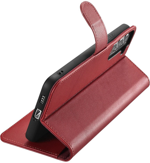 Etui z klapką iCarer Haitang Leather Wallet Case do Samsung Galaxy S22 Plus Red (6958955898156) - obraz 7
