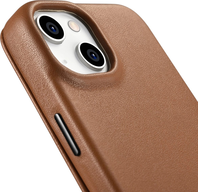 Etui z klapką iCarer Curved Edge Real Cowhide Premium Leather Folio Case do Apple iPhone 14 Brown (WMI14220713-BN) - obraz 11