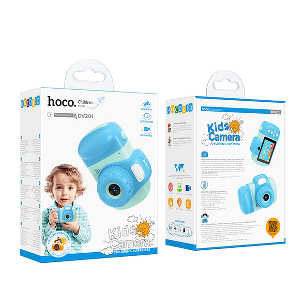 Камера для дітей Hoco DV201 Dual lens children camera Blue (6942007628426) - изображение 5
