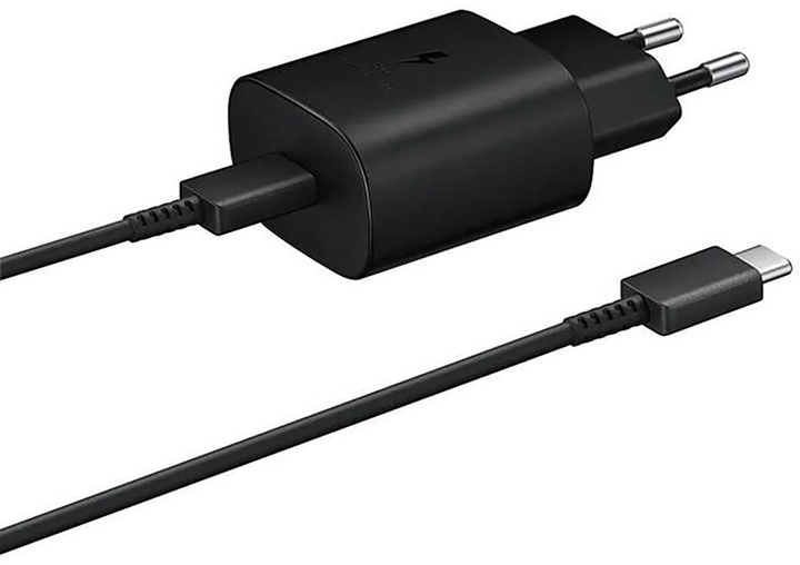 Ładowarka sieciowa Samsung EP-TA800EBE USB-C 25 W + kabel EP-DA705BBE Black (8596311206238) - obraz 1