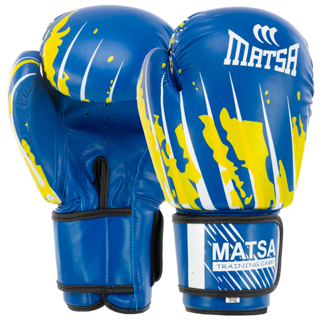 Перчатки боксерские PU MATSA MA-7300_Синий_12_унции - изображение 2