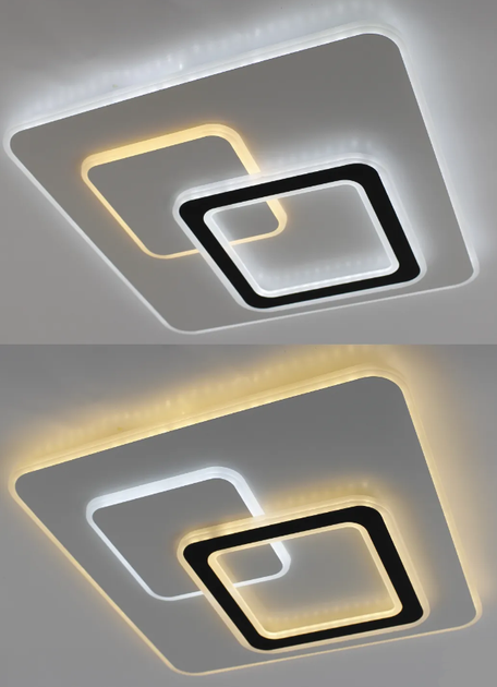 Керована світлодіодна люстра Esllse UNIVERSE 85W 3000-6500К S-ON/OFF-450x450x51- WHITE/BLACK-220-IP20 - зображення 4