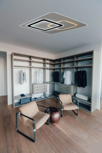 Керована світлодіодна люстра Esllse UNIVERSE 85W 3000-6500К S-ON/OFF-450x450x51- WHITE/BLACK-220-IP20 - зображення 6