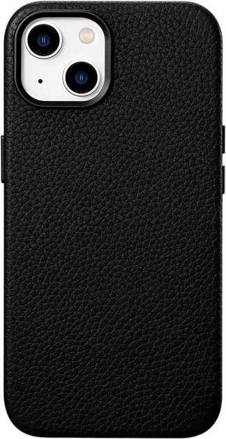 Etui iCarer Litchi Premium Leather Magsafe Back Case do Apple iPhone 14 Plus Black (WMI14220711-BK) - obraz 1