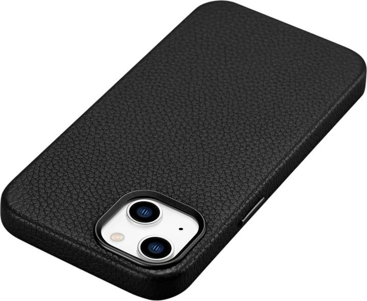 Etui iCarer Litchi Premium Leather Magsafe Back Case do Apple iPhone 14 Plus Black (WMI14220711-BK) - obraz 6