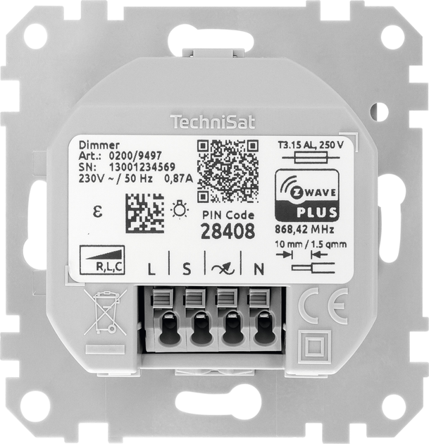 Розумний димер TechniSat Dimmer-Einsatz M одинарний (0200/9497) - зображення 4