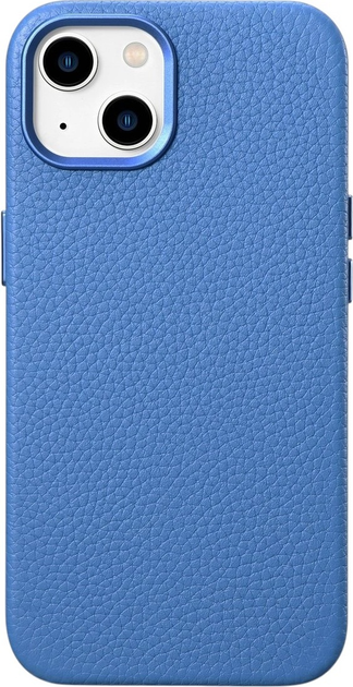 Etui iCarer Litchi Premium Leather Magsafe Back Case do Apple iPhone 14 Plus Light Blue (WMI14220711-LB) - obraz 1