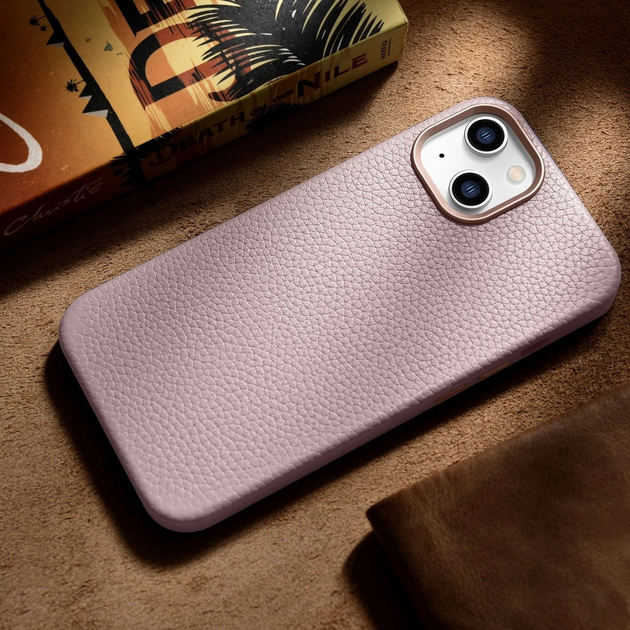 Etui iCarer Litchi Premium Leather Magsafe Back Case do Apple iPhone 14 Plus Pink (WMI14220711-PK) - obraz 15
