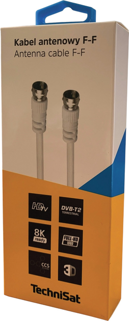 Kabel TechniSat Coaxial F - F 5 m White (76-4834-05) - obraz 3