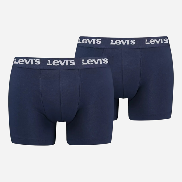 Набір трусів-боксерів чоловічих бавовняних Levi`s Men Repeat Logo Boxer Brief 2P L 2 шт Темно-синій (8720245732222) - зображення 1