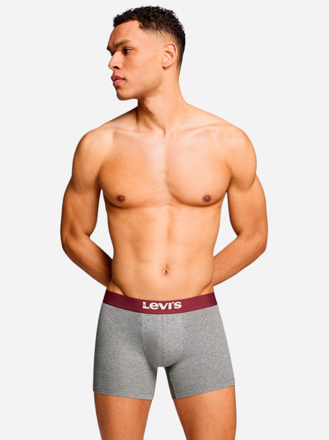 Zestaw majtek męskich typu bokserki Levi`s Men Sld Basc Boxer Brief Org Co S 2 szt. Szary/Czarny - obraz 3