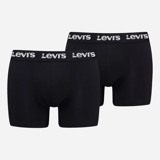 Zestaw majtek męskich typu bokserki Levi`s Men Repeat Logo Boxer Brief 2P L 2 szt. Czarny - obraz 1