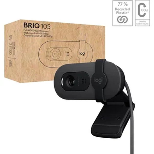 Веб-камера LOGITECH BRIO 105 FHD GRAPHITE (960-001592) - Фото 7 Веб-камера LOGITECH BRIO 105 FHD GRAPHITE (960-001592) - изображение 7