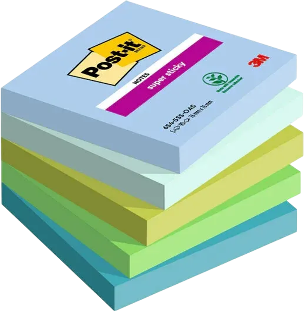 Zestaw papieru do notatek 3M Post-It samoprzylepny 76 x 76 mm 5 x 90 szt (4054596924284) - obraz 1