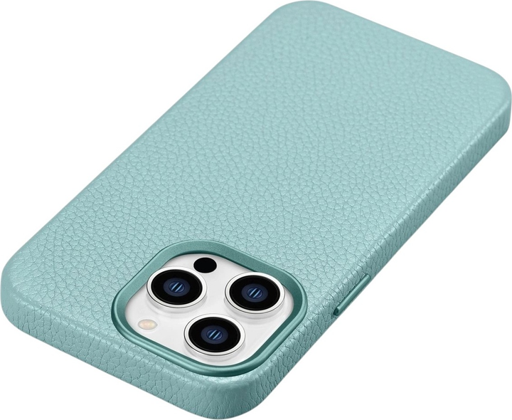 Etui iCarer Litchi Premium Leather Magsafe Back Case do Apple iPhone 14 Pro Max Green (WMI14220712-GN) - obraz 6