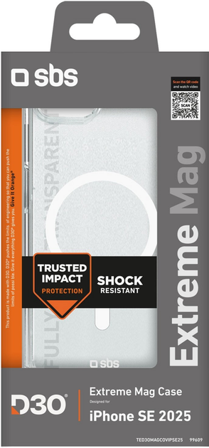 Etui SBS Extreme Mag D3O MagSafe do Apple iPhone 16e Transparent (8018417499609) - obraz 2