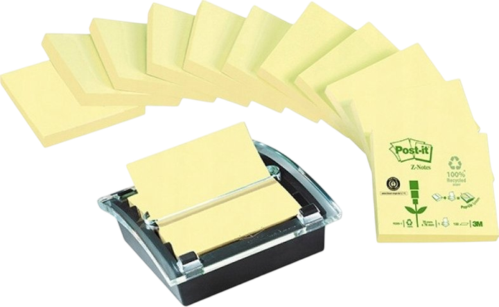 Zestaw papieru do notatek 3M Post-It samoprzylepny z podajnikiem do karteczek 76 x 76 mm 100 x 12 szt (4054596723313) - obraz 1