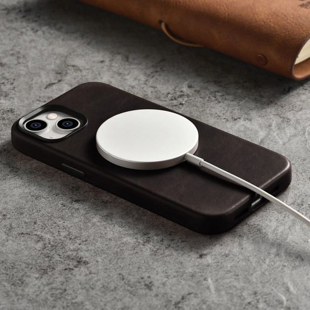 Панель iCarer Oil Wax Premium Leather Magsafe Back Case для Apple iPhone 14 Camel Tan (WMI14220701-BN) - зображення 16