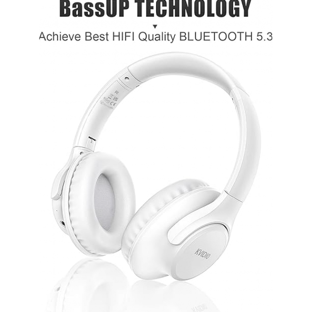 Бездротові стерео навушники KVIDIO WH201A White (R-3061) - изображение 4