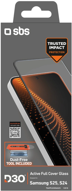 Szkło ochronne SBS Tempered Glass D3O do Samsung Galaxy S25 / S24 (8018417512018) - obraz 2