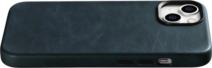 Панель iCarer Oil Wax Premium Leather Magsafe Back Case для Apple iPhone 14 Dark Blue (WMI14220701-BU) - зображення 12