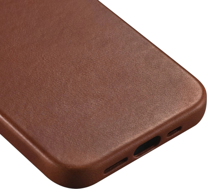 Панель iCarer Oil Wax Premium Leather Magsafe Back Case для Apple iPhone 14 Plus Retro Brown (WMI14220703-RB) - зображення 8