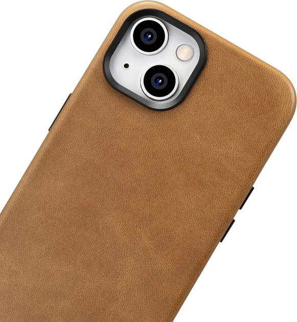 Etui iCarer Oil Wax Premium Leather Magsafe Back Case do Apple iPhone 14 Plus Brown (WMI14220703-TN) - obraz 9