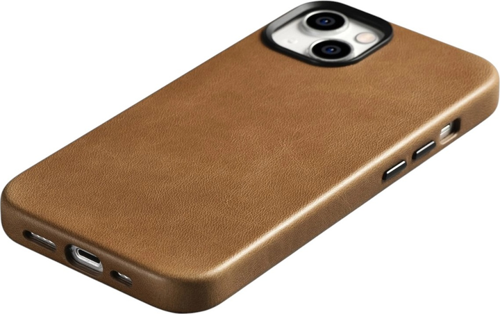 Etui iCarer Oil Wax Premium Leather Magsafe Back Case do Apple iPhone 14 Plus Brown (WMI14220703-TN) - obraz 11