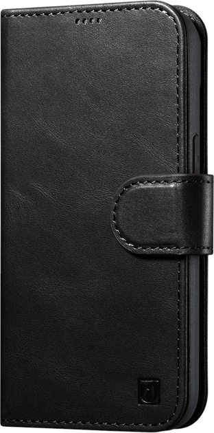 Etui z klapką iCarer Oil Wax Premium Leather 2in1 Wallet Case z RFID do Apple iPhone 14 Plus Black (WMI14220723-BK) - obraz 1