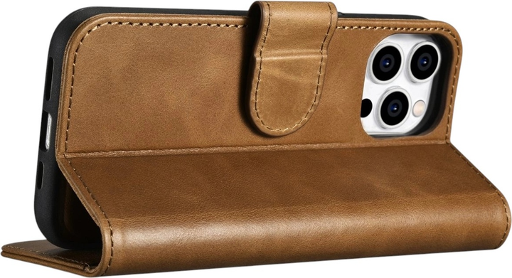 Etui z klapką iCarer Oil Wax Premium Leather 2in1 Wallet Case z RFID do Apple iPhone 14 Pro Max Camel Tan (WMI14220724-TN) - obraz 10