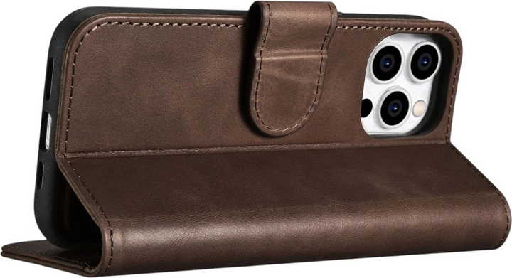 Etui z klapką iCarer Oil Wax Premium Leather 2in1 Wallet Case z RFID do Apple iPhone 14 Pro Brown (WMI14220722-BN) - obraz 10