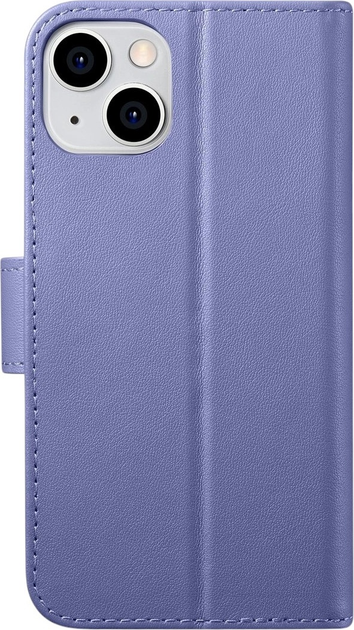 Etui z klapką iCarer Real Cowhide Premium Leather 2in1 Wallet Case z RFID do Apple iPhone 14 Plus Light Purple (WMI14220727-LP) - obraz 2