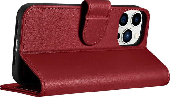 Чохол-книжка iCarer Real Cowhide Premium Leather 2in1 Wallet Case з RFID для Apple iPhone 14 Pro Max Red (WMI14220728-RD) - зображення 10