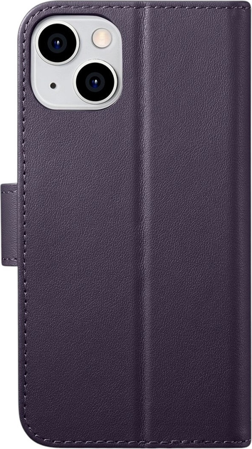 Чохол-книжка iCarer Real Cowhide Premium Leather 2in1 Wallet Case з RFID для Apple iPhone 14 Dark Purple (WMI14220725-DP) - зображення 2