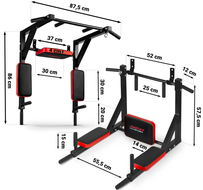 Drążek ścienny Neo Sport NS-319 (5903890606053) - obraz 10