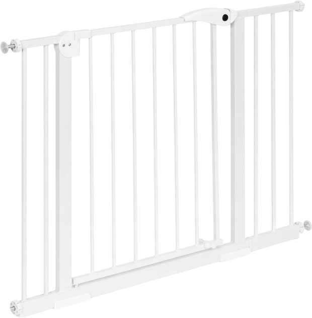 Barierka ochronna na schody i drzwi EcoToys metal biała 74-105 cm (5905817006427) - obraz 1