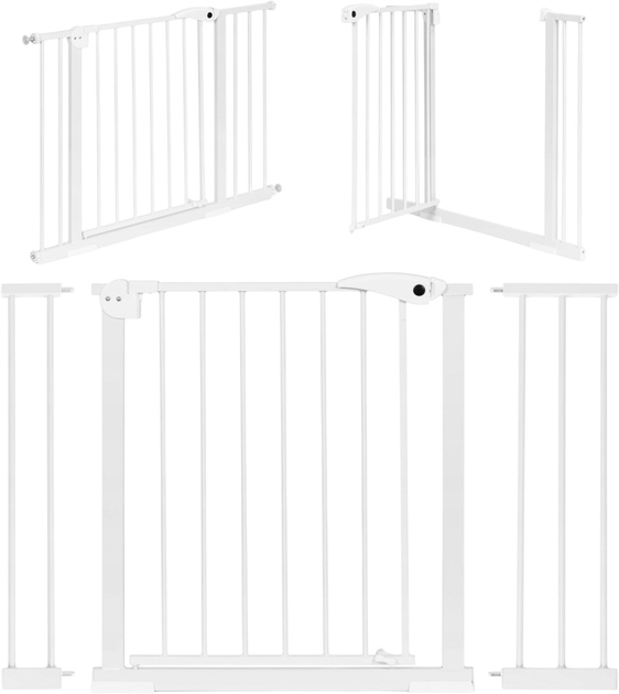 Barierka ochronna na schody i drzwi EcoToys metal biała 74-105 cm (5905817006427) - obraz 4