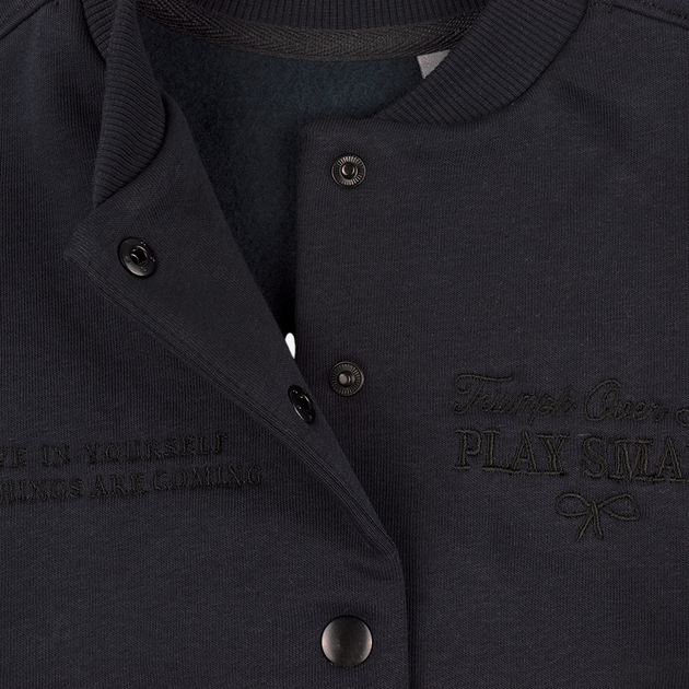 Подростковая толстовка-бомбер для девочки Бемби KF253-YX0 158 см Черная (07253722271.YX0) - изображение 3
