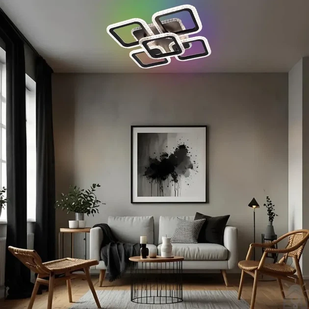 Смарт люстра управляемая светодиодная ROOM ICE RGB 6S 70 Вт SMART 380x380x75 мм ESLLSE - изображение 7