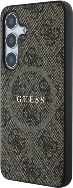 Панель Guess Leather 4G Colored Ring Classic Logo MagSafe для Samsung Galaxy S25 Brown (3666339449506) - зображення 2